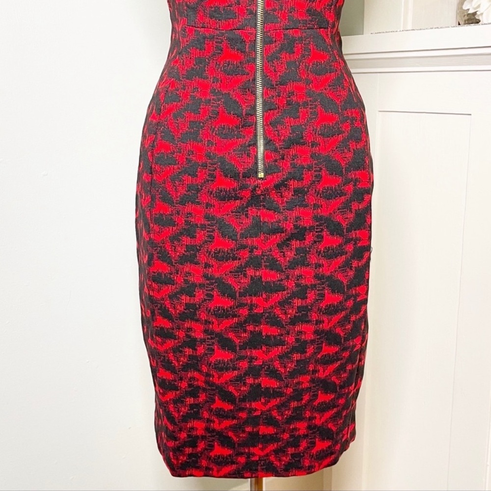 Calvin Klein Black & Red Woven Sheath Dress 8 Medium - Picture 7 of 10